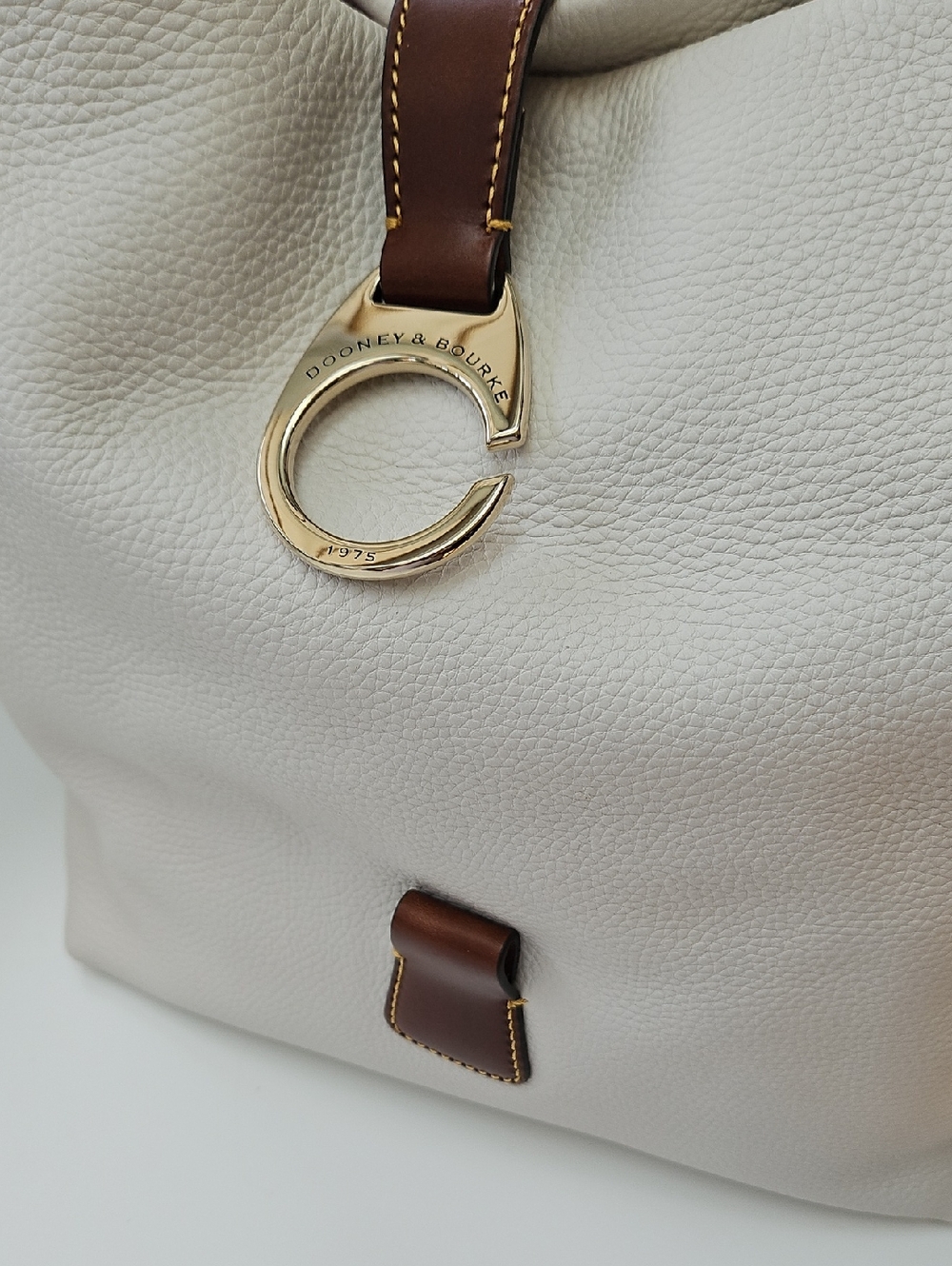 Dooney & Bourke Bone Pebble Leather Hobo Bag - Picture 12 of 16